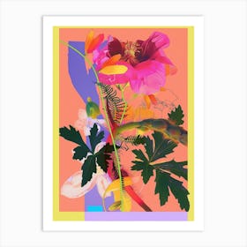 Buttercup 4 Neon Flower Collage Art Print