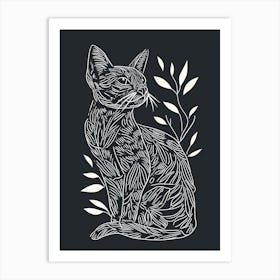 Oriental Shorthair Cat Minimalist Illustration 4 Art Print