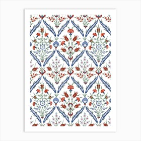 Turkish Floral Pattern — Iznik Turkish pattern, floral decor Art Print