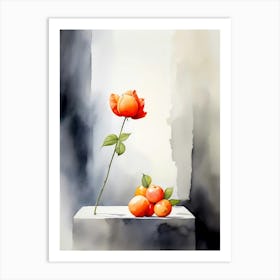 Rose And Oranges Art Print