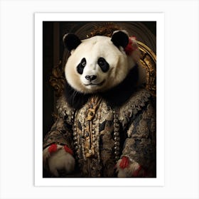 Panda Art In Renaissance Style 1 Art Print