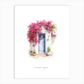 Limassol, Cyprus   Mediterranean Doors Watercolour Painting 1 Poster Art Print