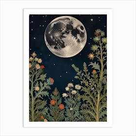 Moon In The Garden Style William Morris 4 Art Print