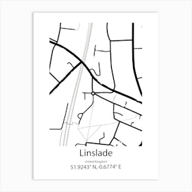 Linslade,United Kingdom Minimalist Map Art Print