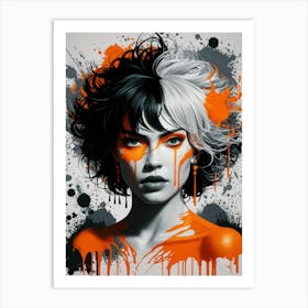 Orange And Black Painting Art Print