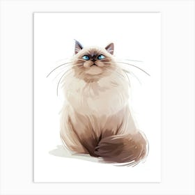 Himalayan Cat Clipart Illustration 3 Art Print