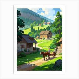 Village In The Countryside 1 Art Print