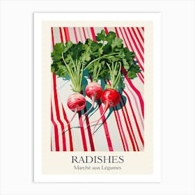 Marche Aux Legumes Radishes Summer Illustration 3 Art Print