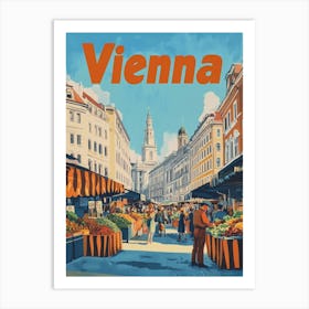 Aihrgdesign A 1970s Inspired Travel Poster For Vienna 1 Art Print