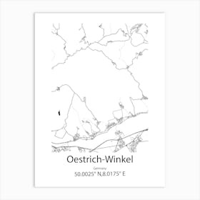 Oestrich Winkel,Germany Minimalist Map Art Print