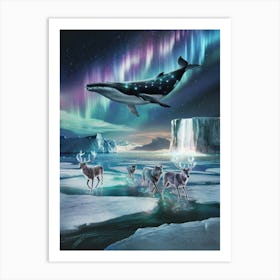 Surreal South Pole A Mesmerizing South Pole Scene Art Print