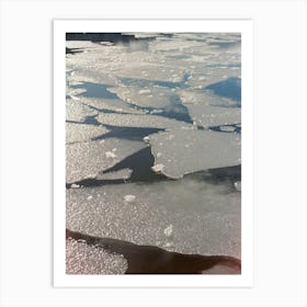 Abstract Icy Frozen Lake Art Print