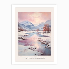 Dreamy Winter Painting Poster Lake District United Kingdom 3 Art Print