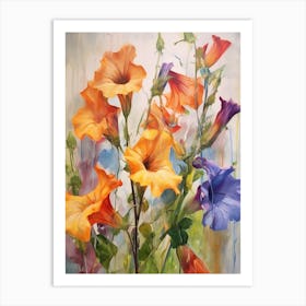 Fall Flower Painting Canterbury Bells 2 Art Print