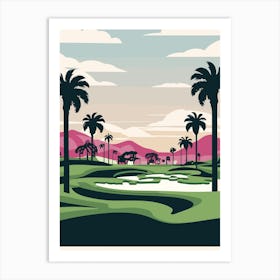 Golf Course Vector Illustration Art Print
