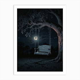 Swinging In The Moonlight Art Print