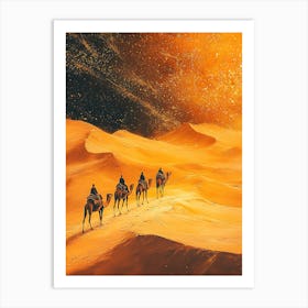 Camel Ride In The Desert 1 Art Print