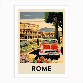 Rome Retro Travel Poster 1 Art Print