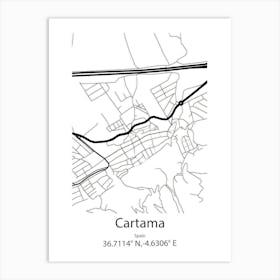 Cartama,Spain Minimalist Map Art Print