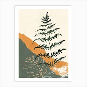 Fern Plant Minimalist Illustration 4 Art Print