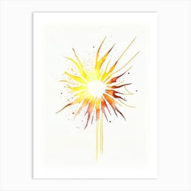 Sunburst Symbol Minimal Watercolour Art Print