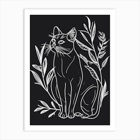 Korat Cat Minimalist Illustration 3 Art Print