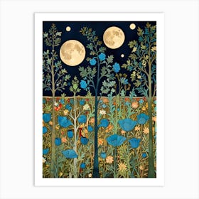 William Morris Moonlight In The Woods 77 Art Print