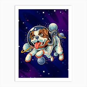 Dog Astronaut, space dog — space poster, synthwave space, neon space, aesthetic poster Art Print