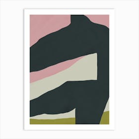 Layering of pink and olive Art Print