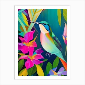 Calliope Hummingbird Abstract Still Life Art Print