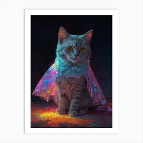 Cat In A Cape Art Print