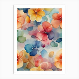 Watercolor Flowers 51 Art Print