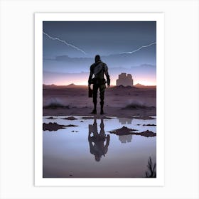 Man Standing In The Desert Art Print