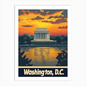 Aihrgdesign A Retro Travel Poster For Washington DC Art Print