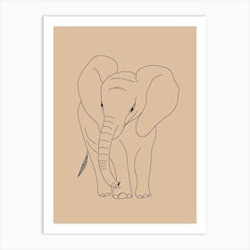 Elephant - Boho, Line Art 19 Art Print