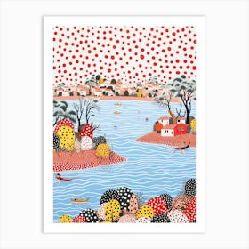 Porto Cesareo, Italy, Illustration In The Style Of Pop Art 2 Art Print