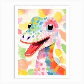 Colourful Dinosaur Plateosaurus 1 Art Print