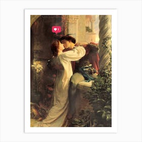 Kiss Of Romeo And Juliet Art Print