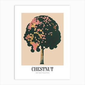 Chestnut Tree Colourful Illustration 4 Poster Art Print