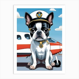 Boston Terrier Pilot-Reimagined 34 Art Print