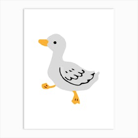 Duck Playful Illustration Art Print