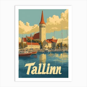 Aihrgdesign A Retro Travel Poster For Tallinn 3 Art Print