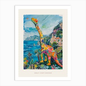 Dinosaur By The Amalfi Coast Painting 1 Poster Art Print