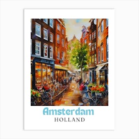 Netherlands Amsterdam, travel poster, wall art print, Amsterdam painting,21 Art Print