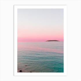 Lulworth Cove Beach, Dorset Pink Photography 1 Art Print