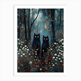 Black Cats In The Forest 1 Poster