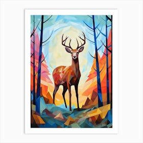 Deer Abstract Pop Art 2 Art Print