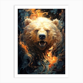 Fire Bear 2 Art Print