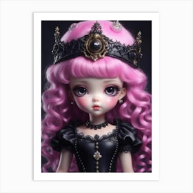 Pink Haired Doll Art Print