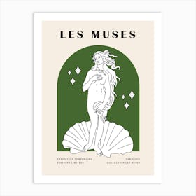 Les Muses Print Green Art Print